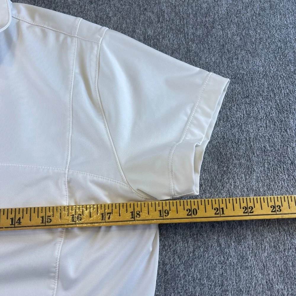 Nike Golf Dri-FIT Half‎ Zip Short Sleeve Athletic Polo Shirt Beige Medium